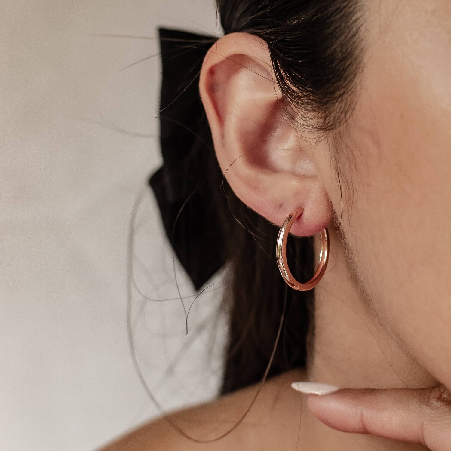 Pendientes Mid Aro Grueso en Plata de Ley 925